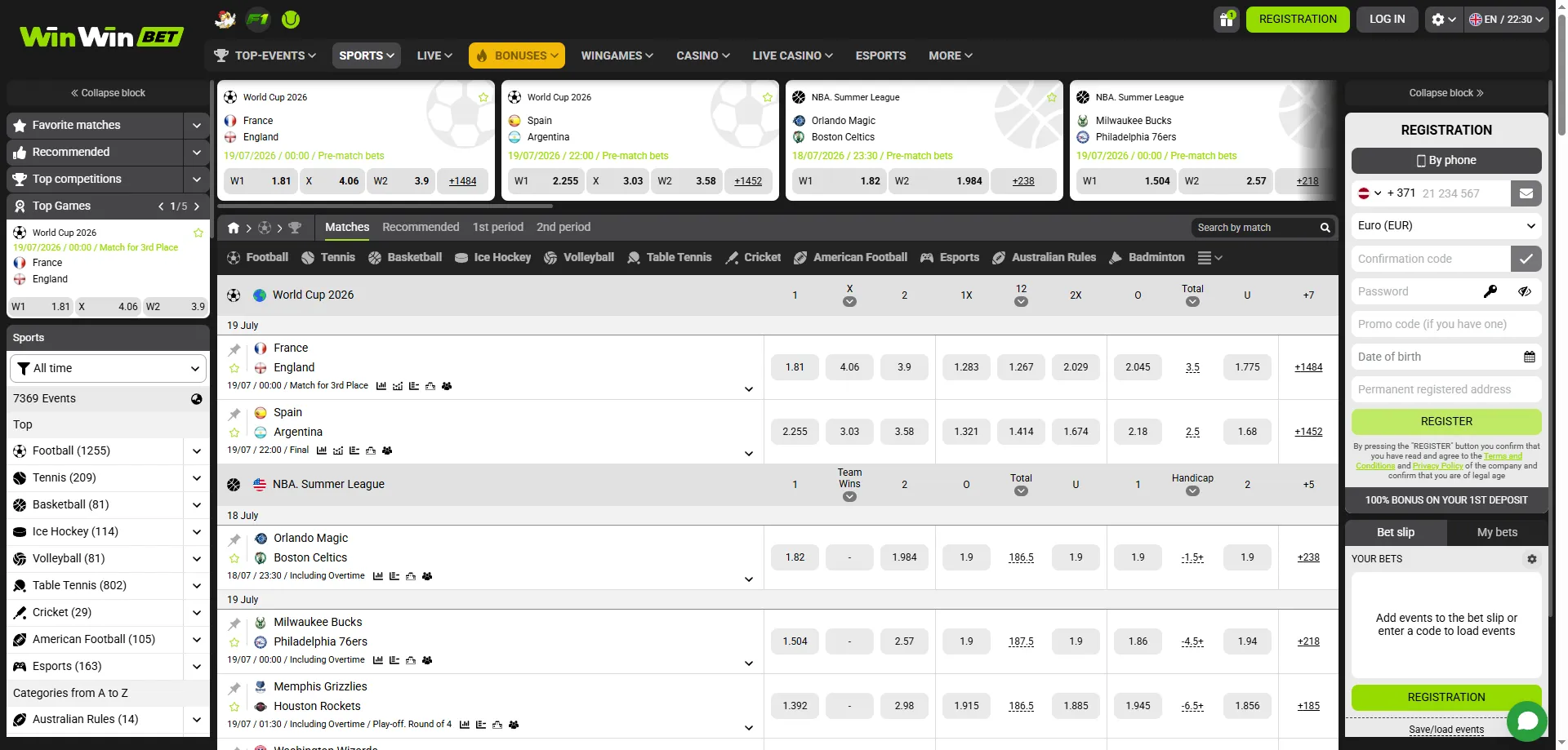 Paris sportifs WinWin Bet CI — plus de 30 sports avec streaming HD en direct
